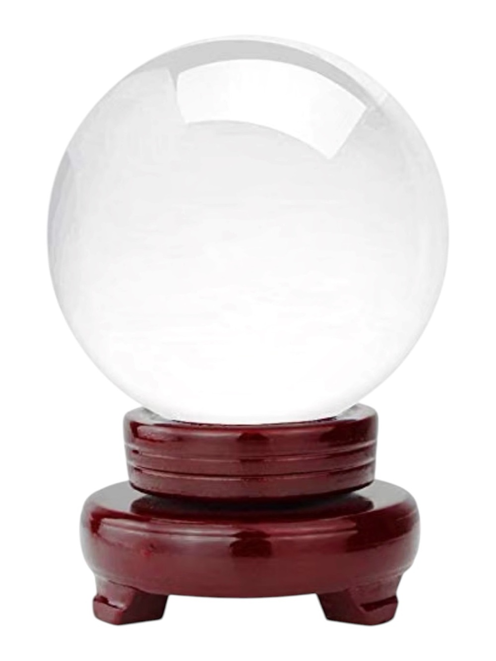 HBlife Clear Crystal Ball 3 Inches Wooden Stand & Box Halloween